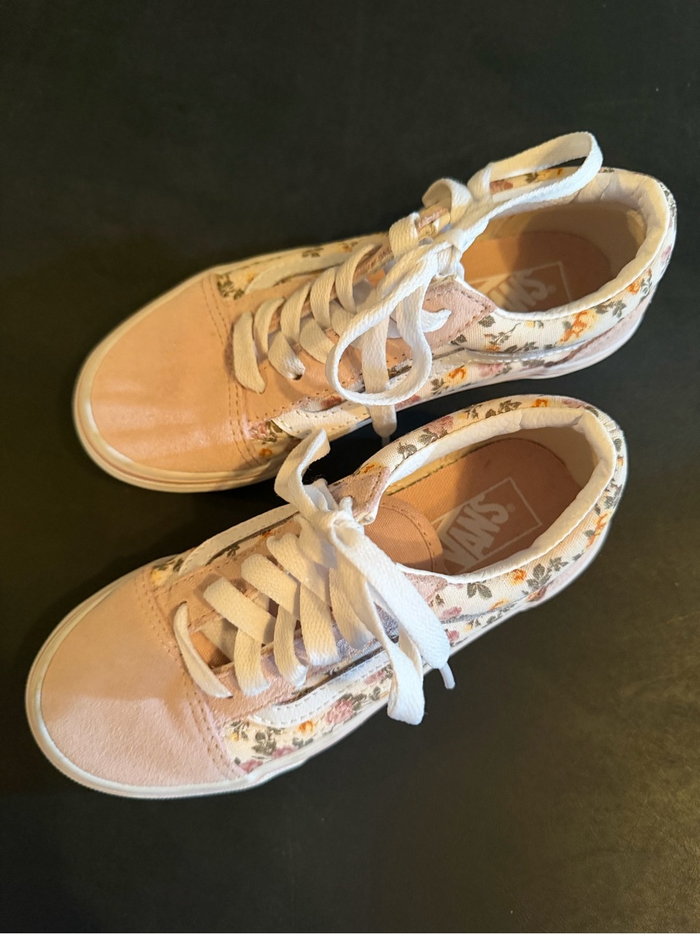 Vans Kids Blush Pink Floral Low-Top Sneakers
